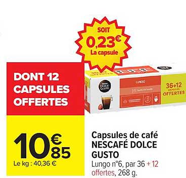 DONT 12 CAPSULES OFFERTES