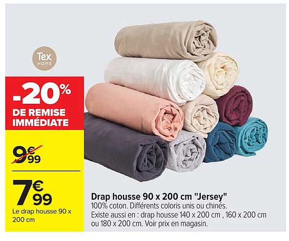Drap housse 90 x 200 cm "Jersey"