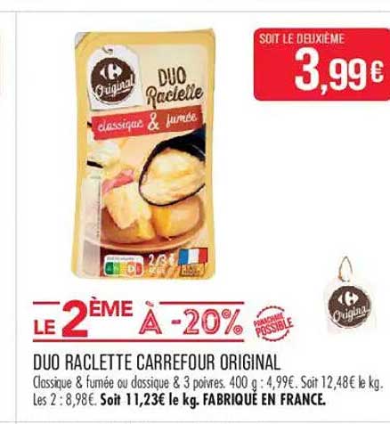 DUO RACLETTE CARREFOUR ORIGINAL