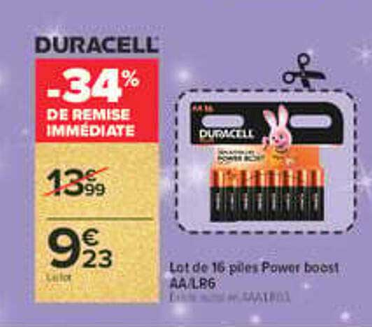 DURACELL -34% DE REMISE IMMÉDIATE
