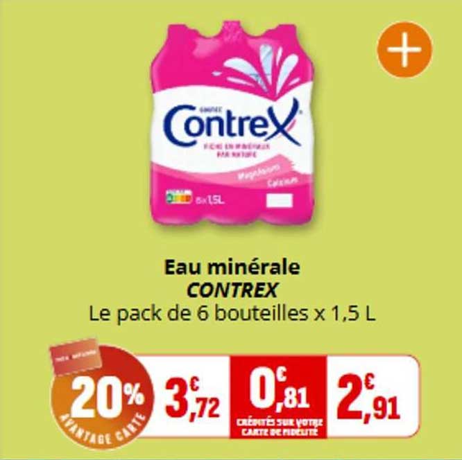 Eau minérale CONTREX Le pack de 6 bouteilles x 1,5 L