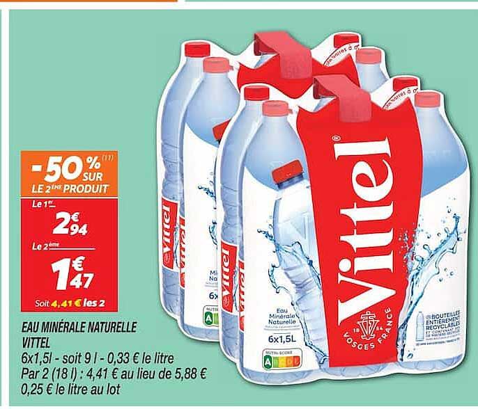 EAU MINÉRALE NATURELLE VITTEL 6x1,5l