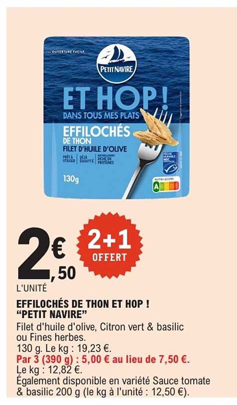 EFFILOCHÉS DE THON ET HOP ! “PETIT NAVIRE”