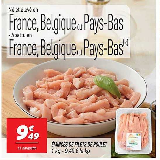 ÉMINCÉS DE FILETS DE POULET