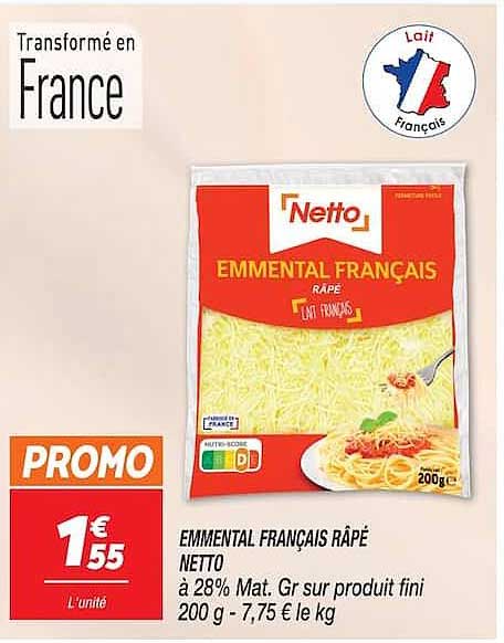 EMMENTAL FRANÇAIS RAPÉ NETTO