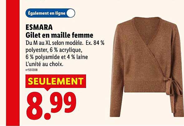 ESMARA Gilet en maille femme