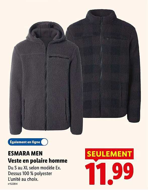 ESMARA MEN Veste en polaire homme