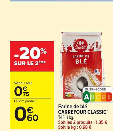 Farine de blé CARREFOUR CLASSIC'