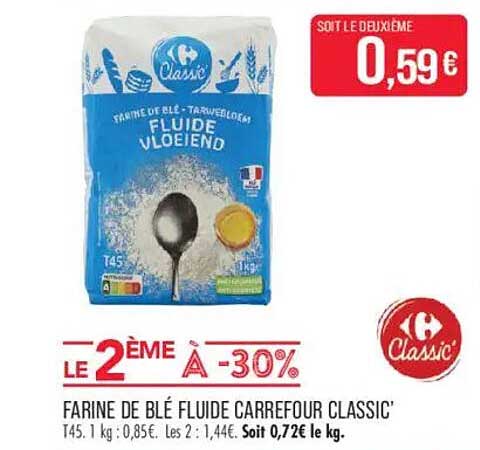 FARINE DE BLÉ FLUIDE CARREFOUR CLASSIC'