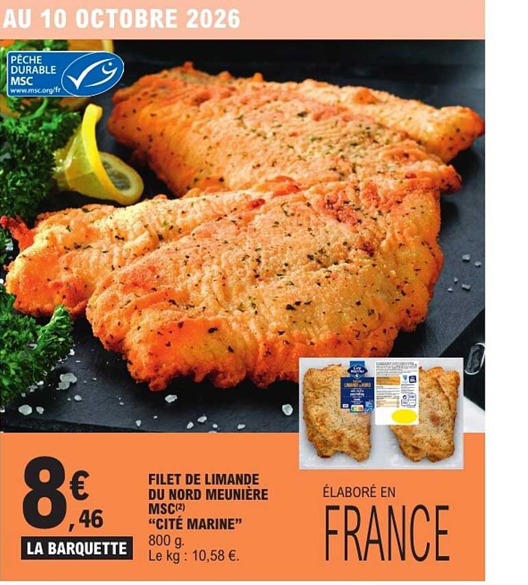 FILET DE LIMANDE DU NORD MEUNIÈRE MSC “CITÉ MARINE”