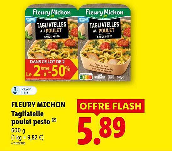 FLEURY MICHON Tagliatelle poulet pesto (2) 600 g