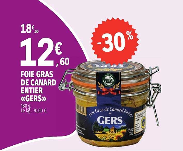 FOIE GRAS DE CANARD ENTIER «GERS»