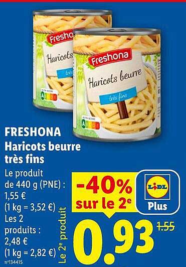 FRESHONA Haricots beurre très fins