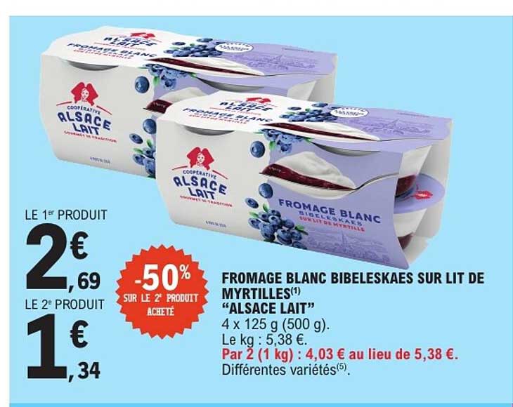 FROMAGE BLANC BIBELESKAES SUR LIT DE MYRTILLES “ALSACE LAIT”