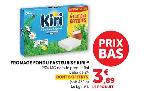 FROMAGE FONDU PASTEURISE KIRI