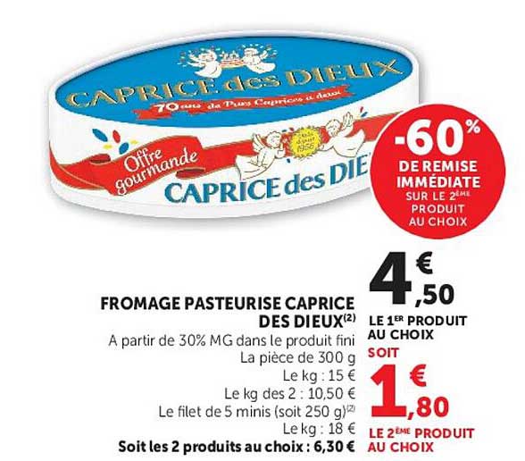 FROMAGE PASTEURISÉ CAPRICE DES DIEUX