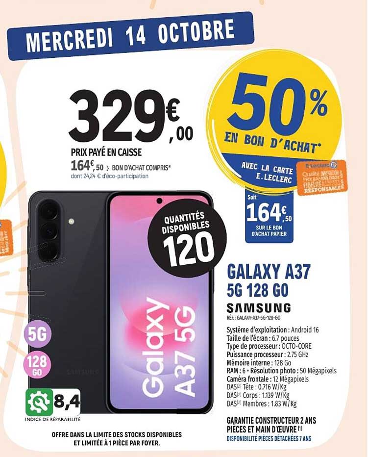 GALAXY A37 5G 128 GO SAMSUNG
