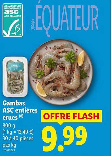 Gambas ASC entières crues