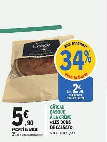 GÂTEAU BASQUE À LA CRÈME « LES DONS DE CALSAY »