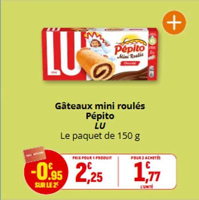 Gâteaux mini roulés Pépito LU Le paquet de 150 g