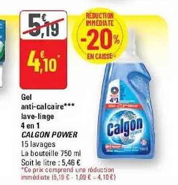Gel anti-calcaire*** lave-linge 4 en 1 CALGON POWER