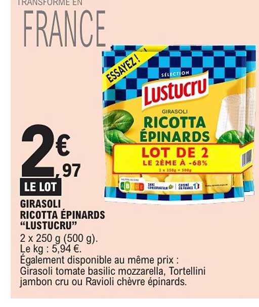 GIRASOLI RICOTTA ÉPINARDS “LUSTUCRU”