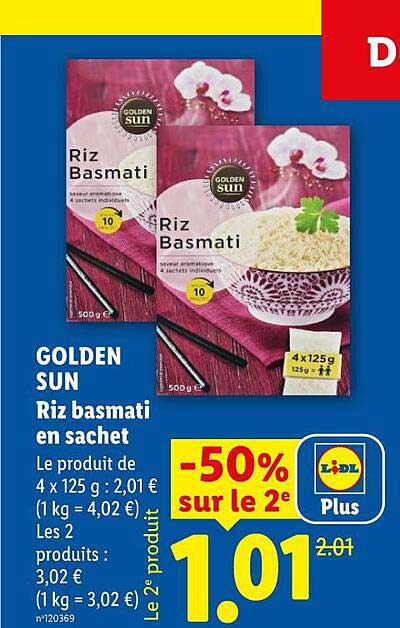 GOLDEN SUN Riz basmati en sachet