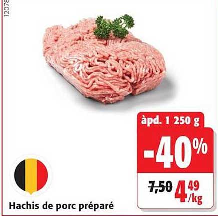 Hachis de porc préparé