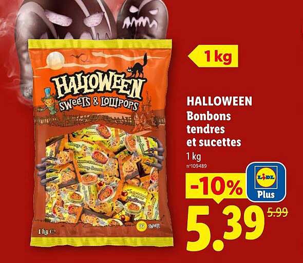 HALLOWEEN Bonbons tendres et sucettes 1 kg