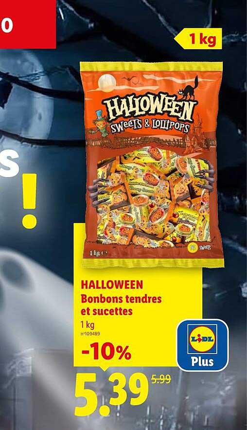 HALLOWEEN Bonbons tendres et sucettes