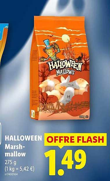 HALLOWEEN Marsh-mallow 275 g (1 kg = 5,42 €) n°7400164 OFFRE FLASH