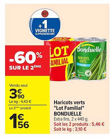 Haricots verts "Lot Familial" BONDUELLE