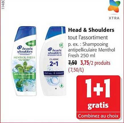 Head & Shoulders tout l'assortiment p. ex. : Shampooing antipelliculaire Menthol Fresh 250 ml
