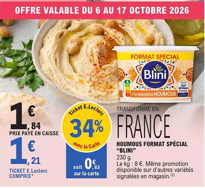 HOUMOUS FORMAT SPÉCIAL “BLINI”