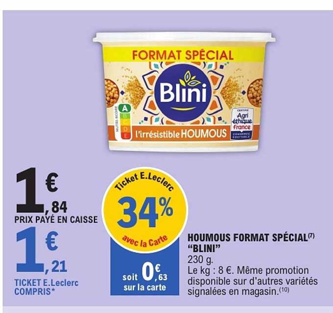 HOUMOUS FORMAT SPÉCIAL “BLINI”