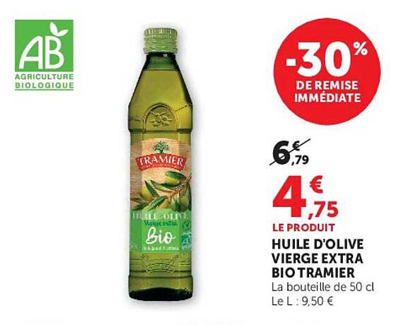 HUILE D'OLIVE VIERGE EXTRA BIO TRAMIER