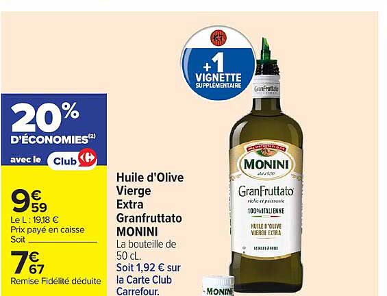 Huile d'Olive Vierge Extra Granfruttato MONINI