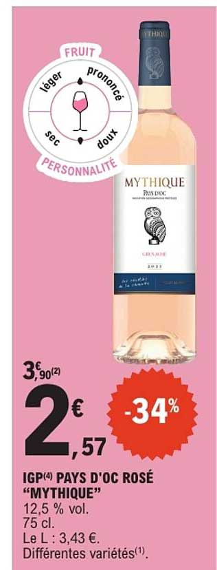 IGP(4) PAYS D'OC ROSÉ “MYTHIQUE”