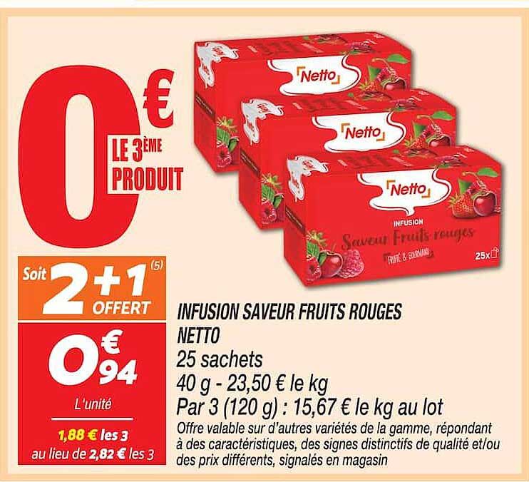 INFUSION SAVEUR FRUITS ROUGES NETTO