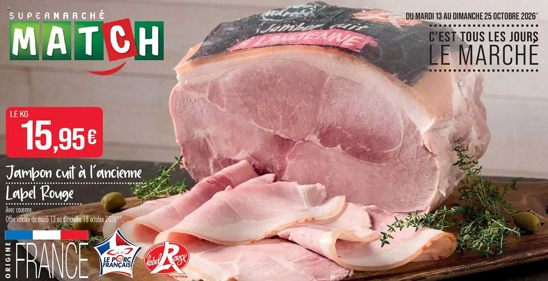 Jambon cuit à l’ancienne Label Rouge