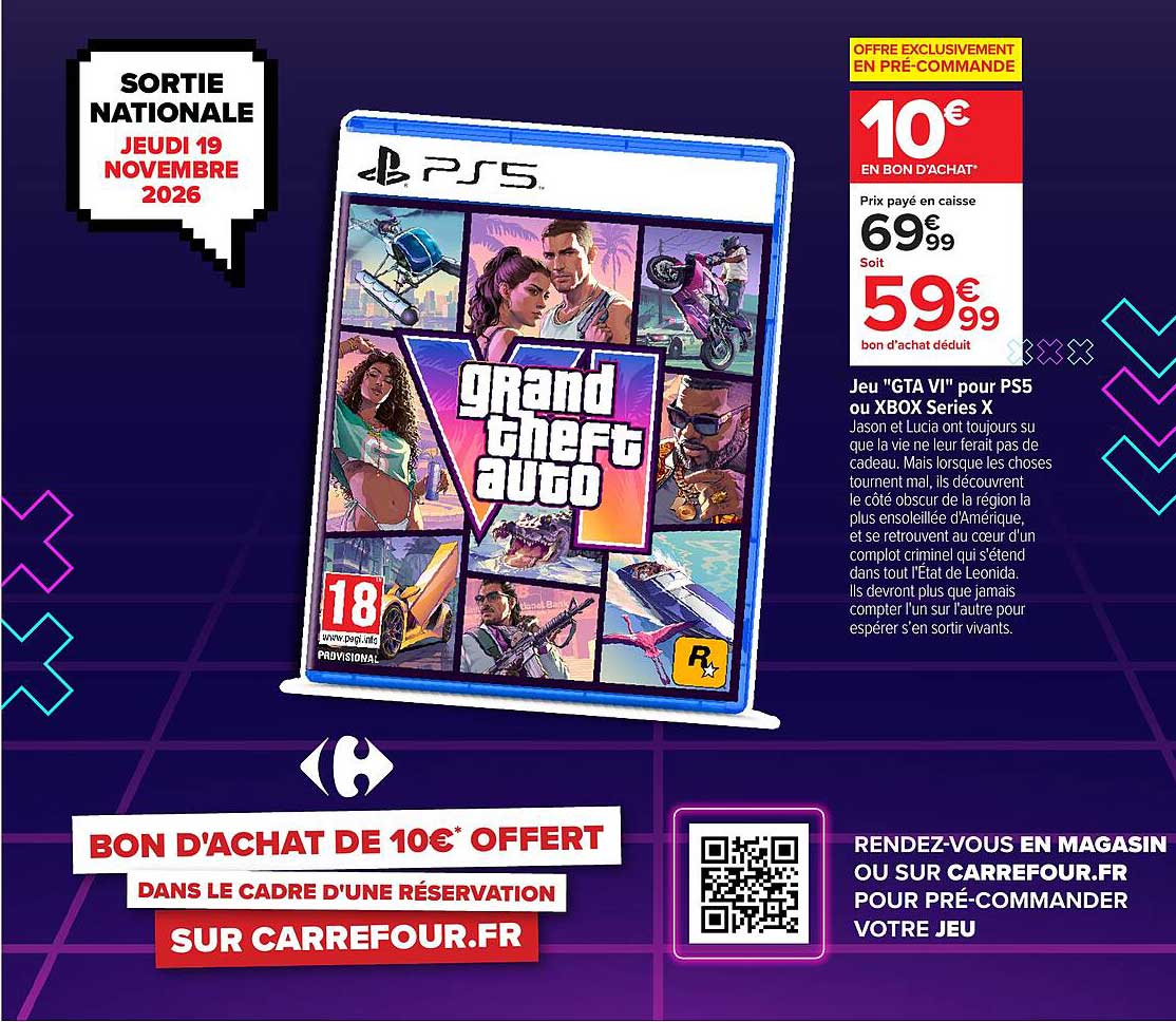 Jeu "GTA VI" pour PS5 ou XBOX Series X
