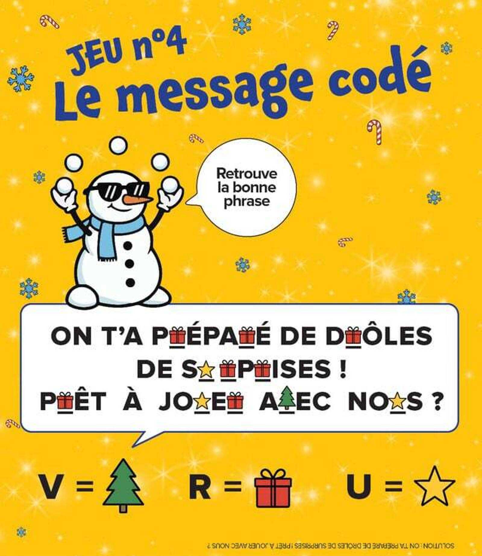 JEU n°4 Le message codé