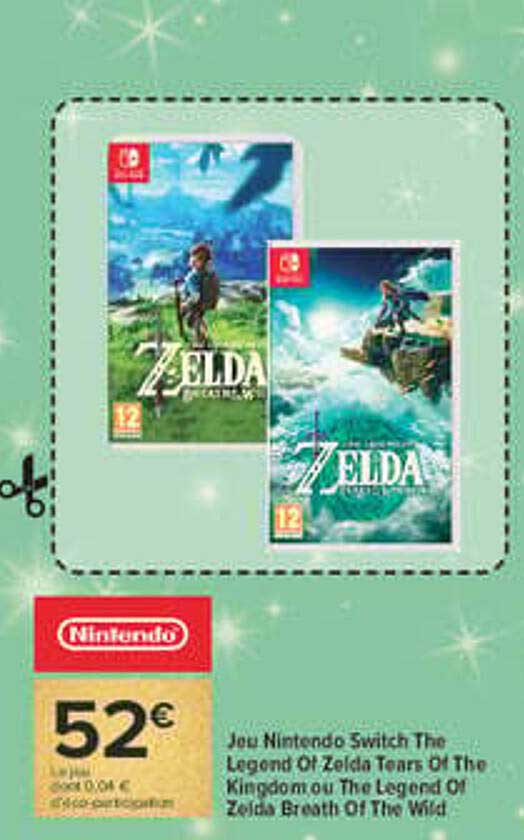 Jeu Nintendo Switch The Legend Of Zelda Tears Of The Kingdom ou The Legend Of Zelda Breath Of The Wild