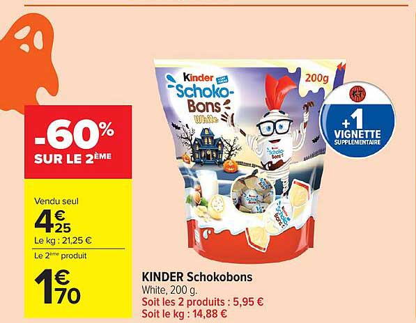 KINDER Schokobons White, 200 g.