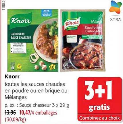 Knorr toutes les sauces chaudes en poudre ou en brique ou Mélanges