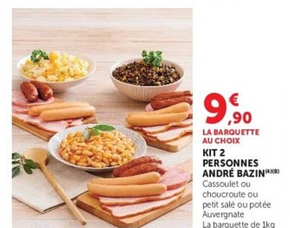 LA BARQUETTE AU CHOIX KIT 2 PERSONNES ANDRÉ BAZIN (4)B) Cassoulet ou choucroute ou petit salé ou potée Auvergnate