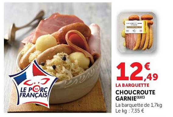 LA BARQUETTE CHOUCROUTE GARNIE