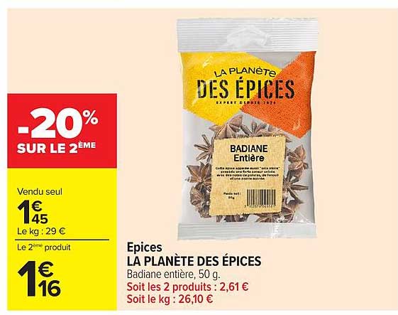 LA PLANETE DES EPICES Badiane entière, 50 g