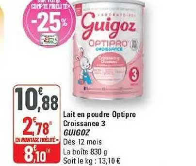 Lait en poudre Optipro Croissance 3 GUIGOZ
