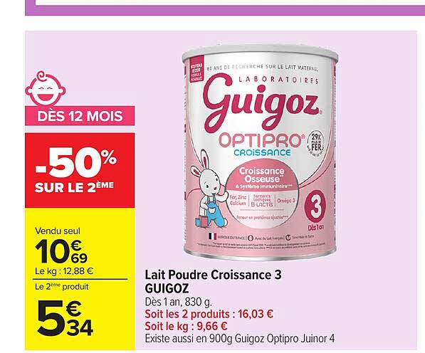Lait Poudre Croissance 3 GUIGOZ